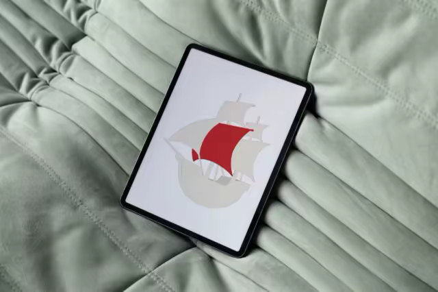 Tablet Screen Mockup on Sage Velvet Cushions
