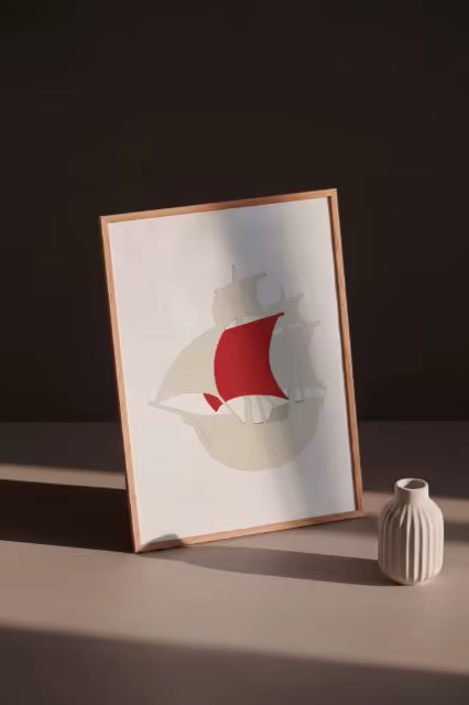 Copper Framed Print Mockup in Evening Light