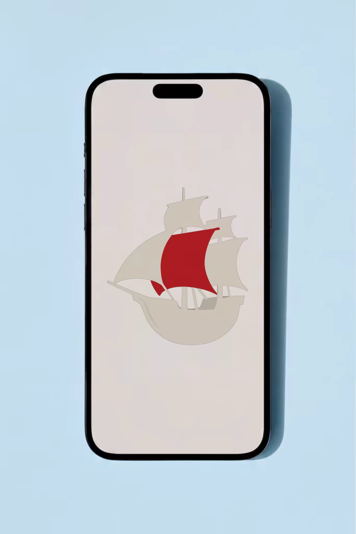 Phone Screen Mockup on a Pale Blue Backdrop