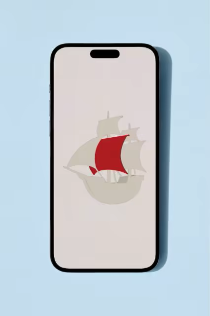 Phone Screen Mockup on a Pale Blue Backdrop