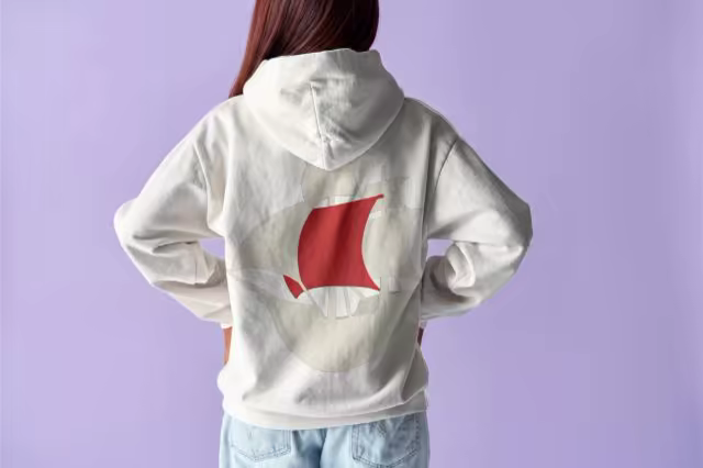 White Hoodie Mockup on a Lilac Backdrop