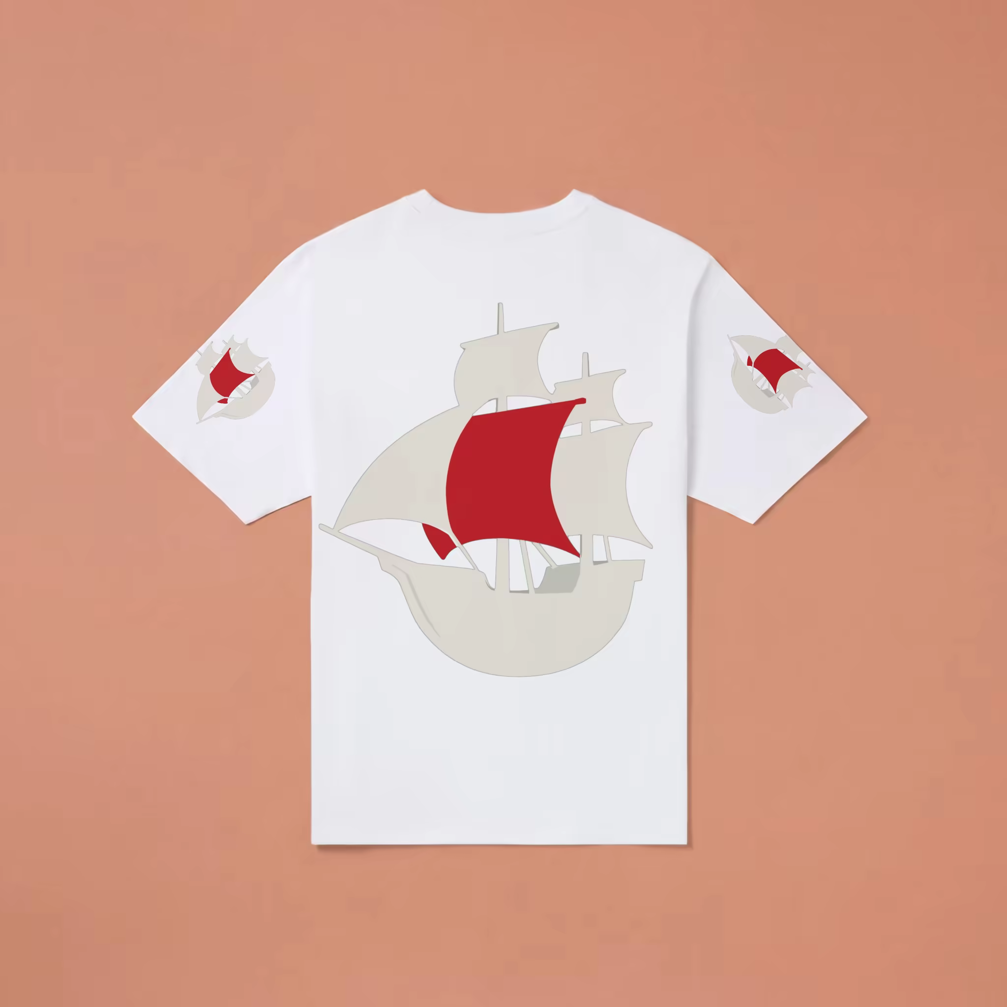 Flat Lay T-Shirt Mockup on Terracotta