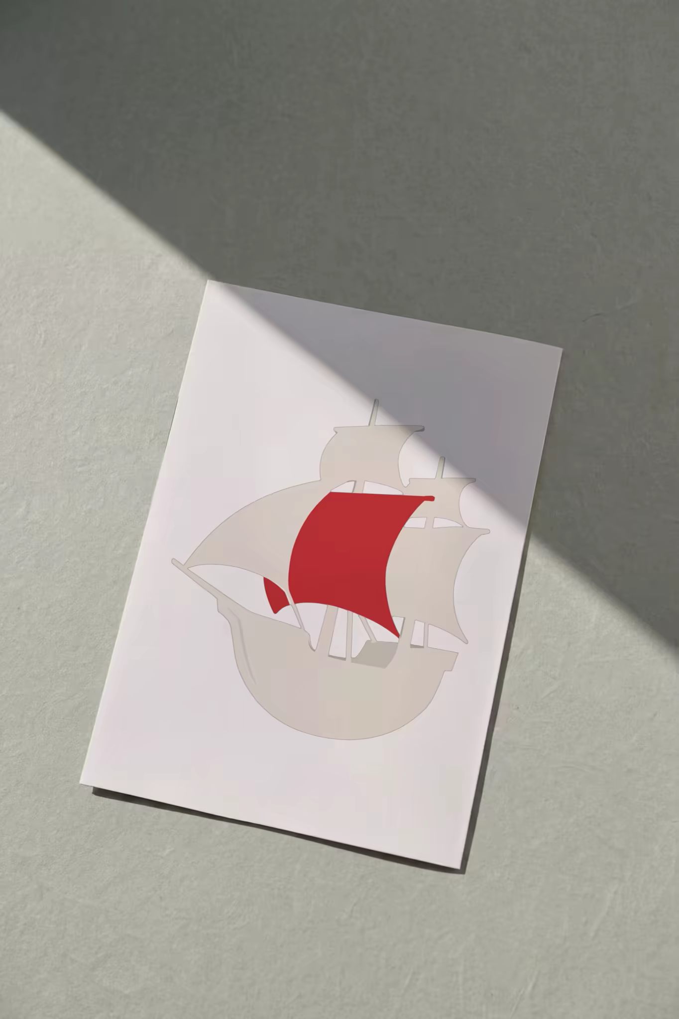 Unframed Art Print Mockup in Slanting Sun