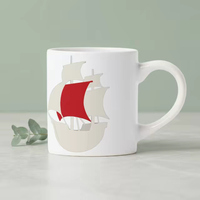 Ceramic Mug Mockup With a Eucalyptus Sprig