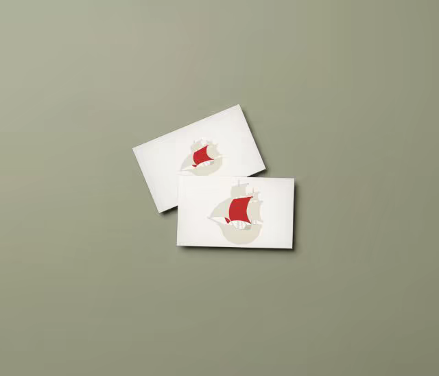 Business Card Mockup Pair on Olive Green