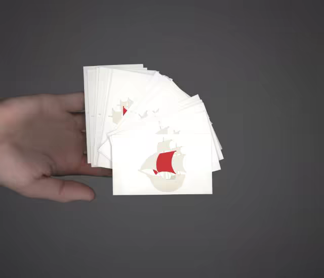 Business Card Mockup Fanned in Hand