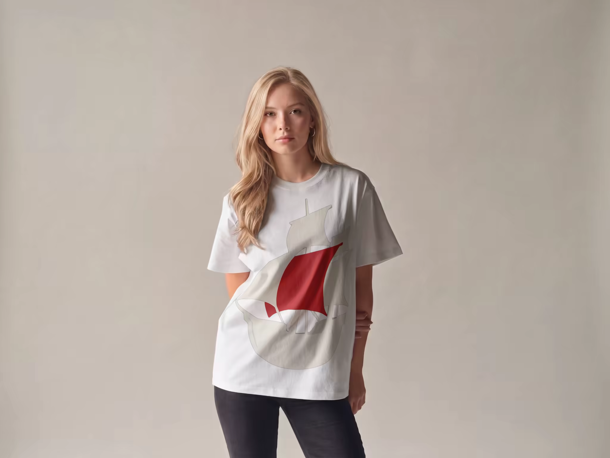 Oversized Tee Mockup on a Neutral Backdrop