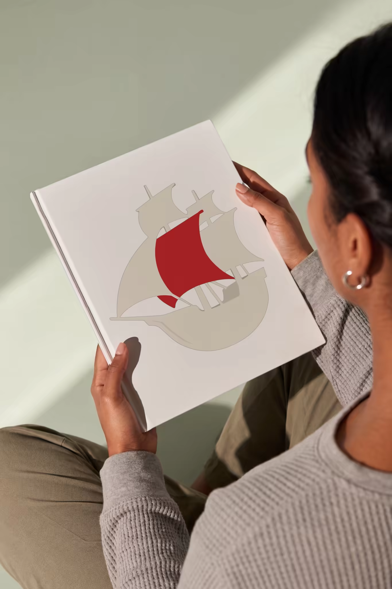 Hardcover Book Mockup Read Over the Shoulder