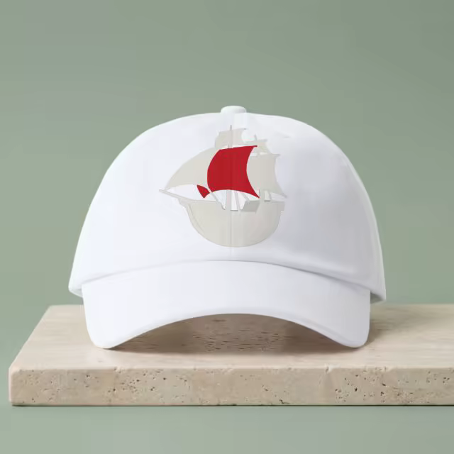 White Dad Cap Mockup on a Travertine Slab