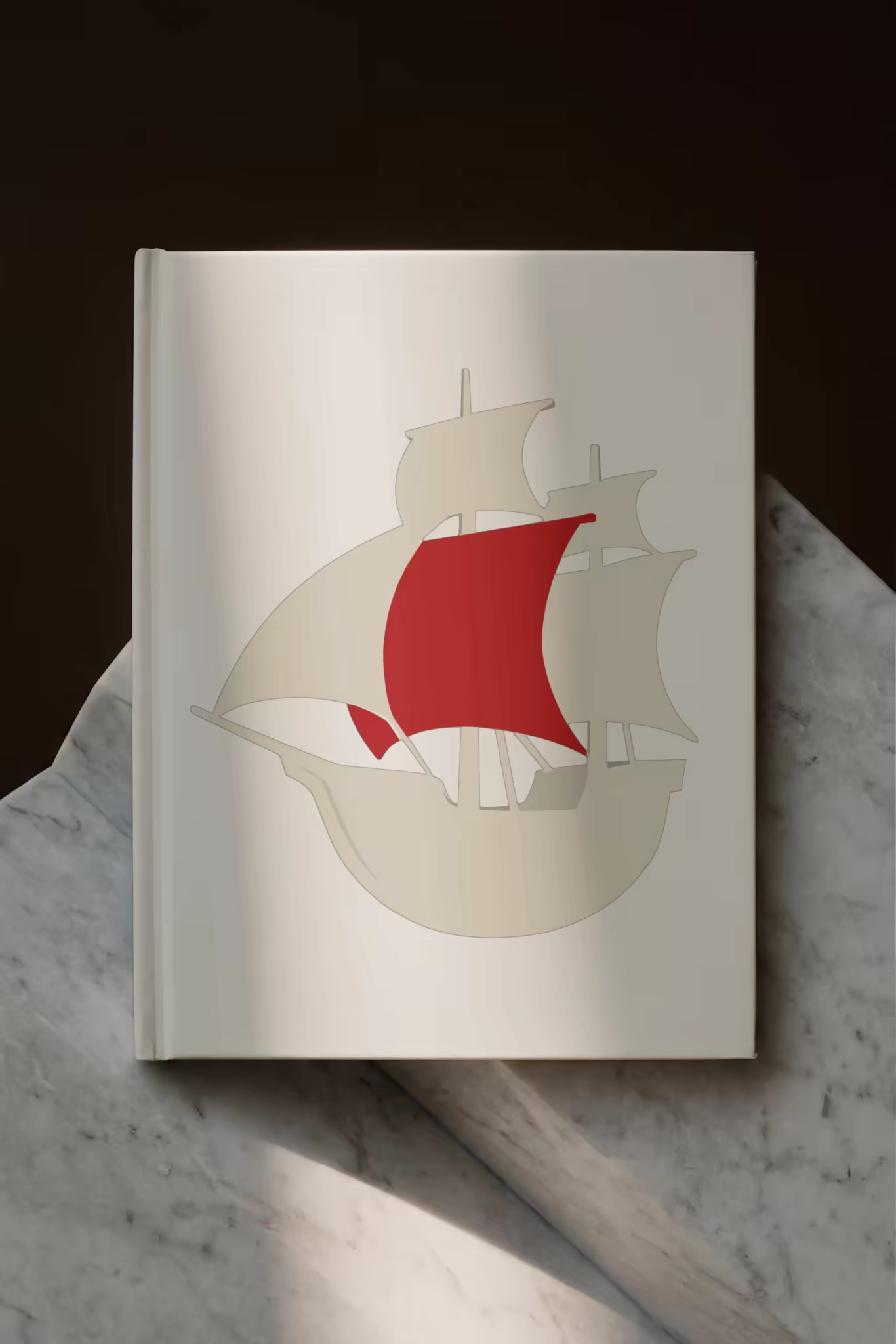 White Hardcover Book Mockup on Marble