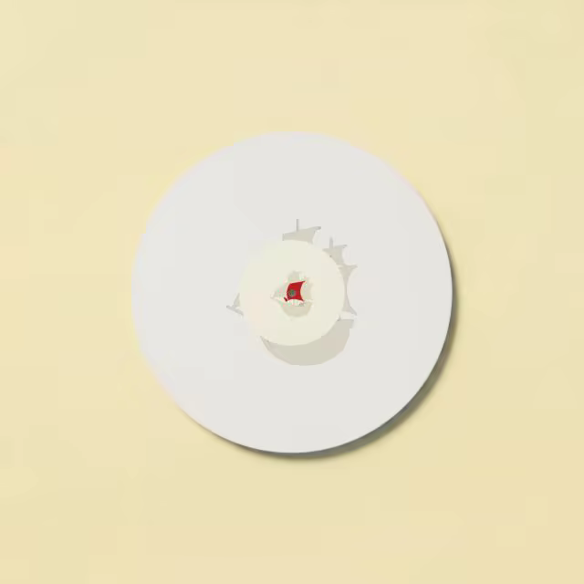 White Vinyl Record Mockup on Butter Yellow