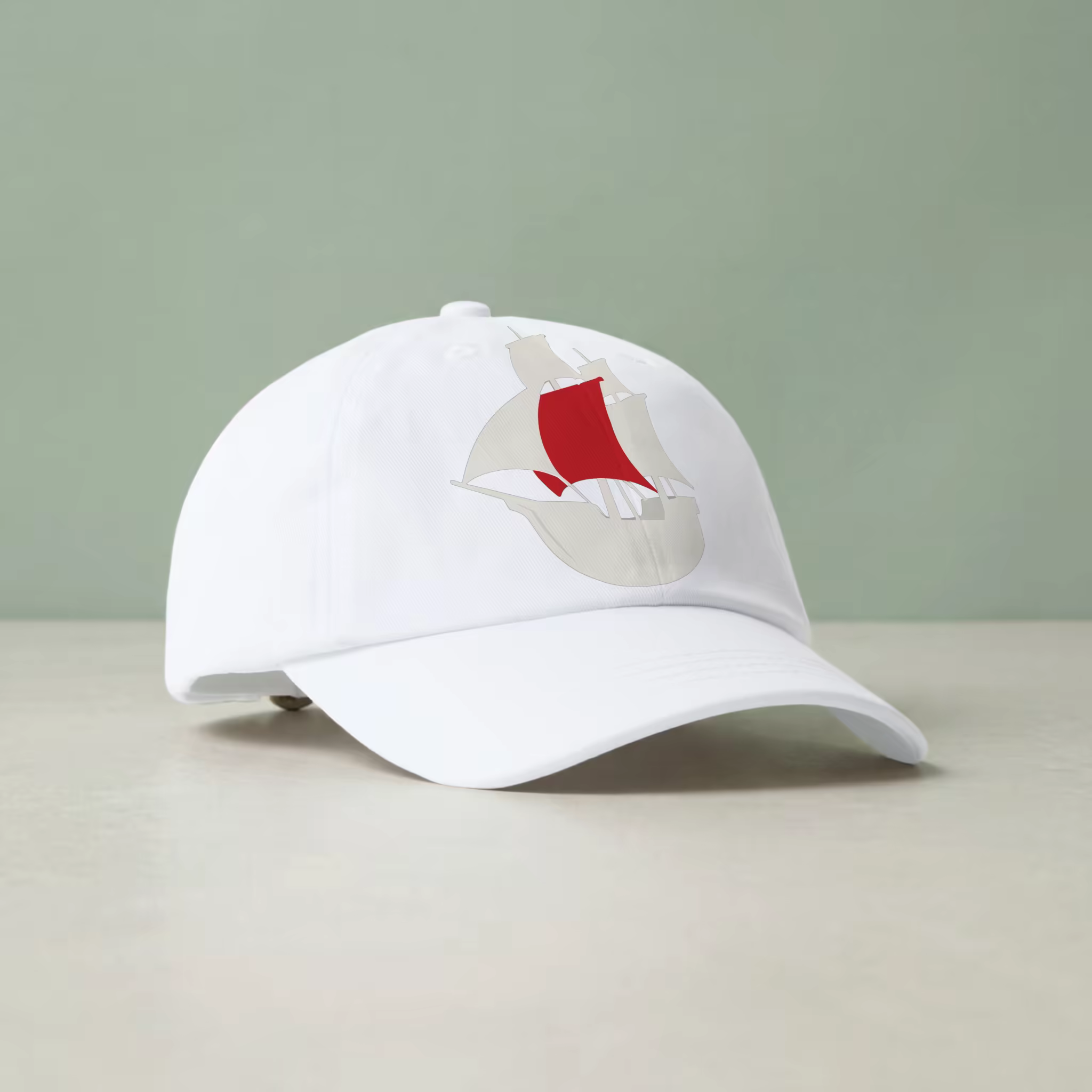 White Baseball Cap Mockup at a Three-Quarter Angle