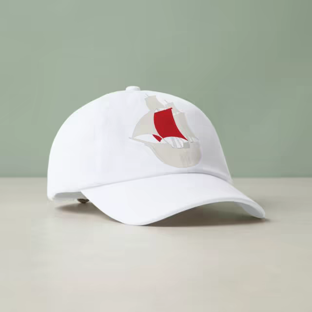White Baseball Cap Mockup at a Three-Quarter Angle