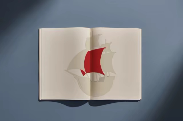 Open Book Spread Mockup on Slate Blue