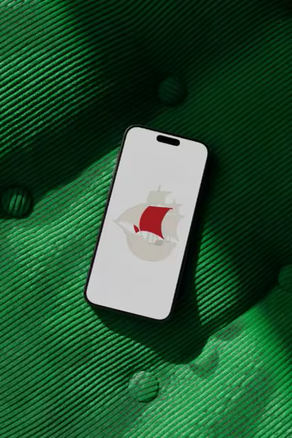 Phone Mockup on Emerald Corduroy Upholstery