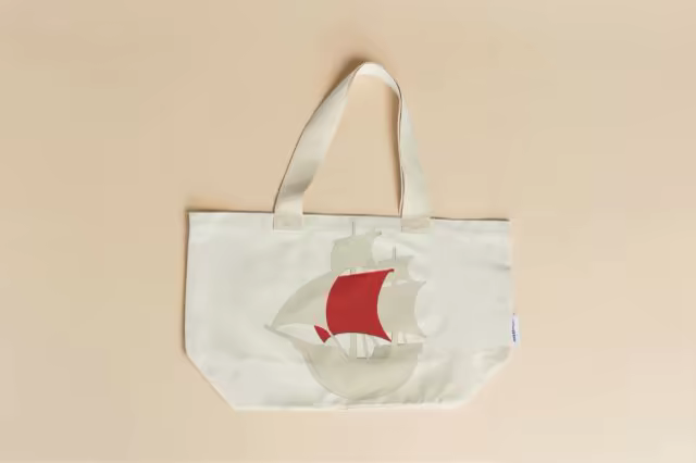 Canvas Tote Bag Mockup Flat on Peach