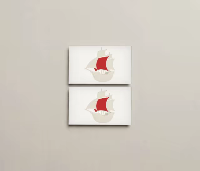 Business Card Mockup Pair on a Gray Wall