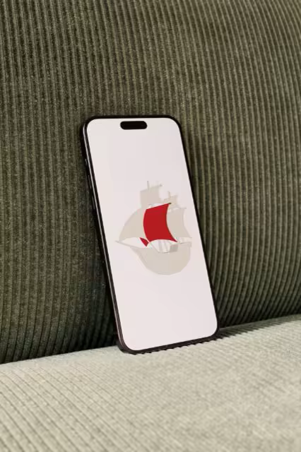 Phone Mockup on a Ribbed Green Corduroy Sofa
