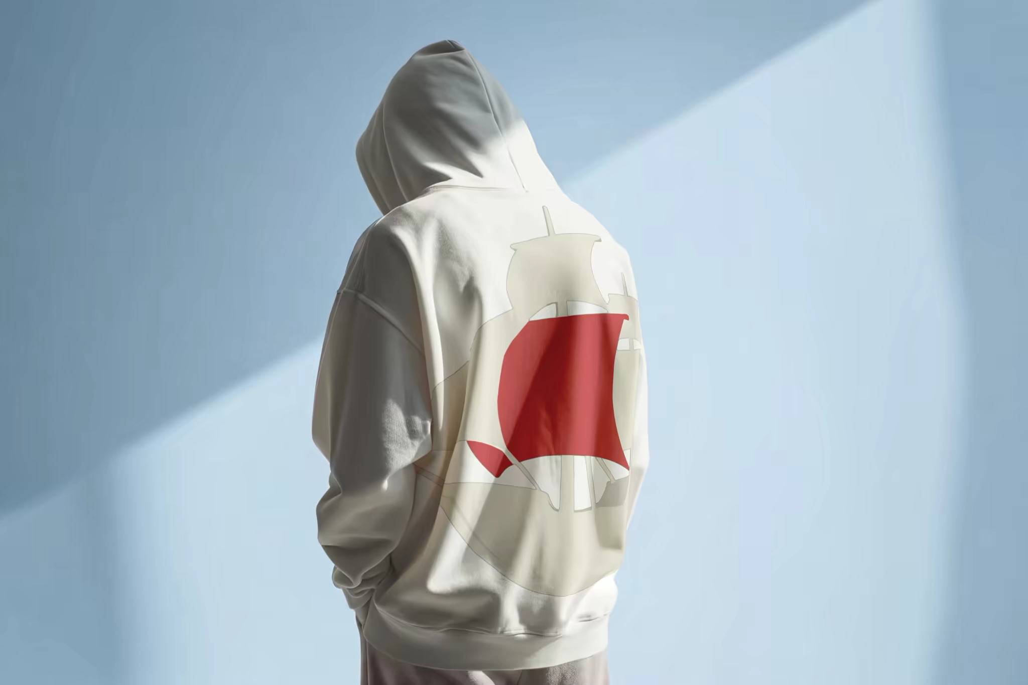 Hoodie Mockup Back View With the Hood Raised