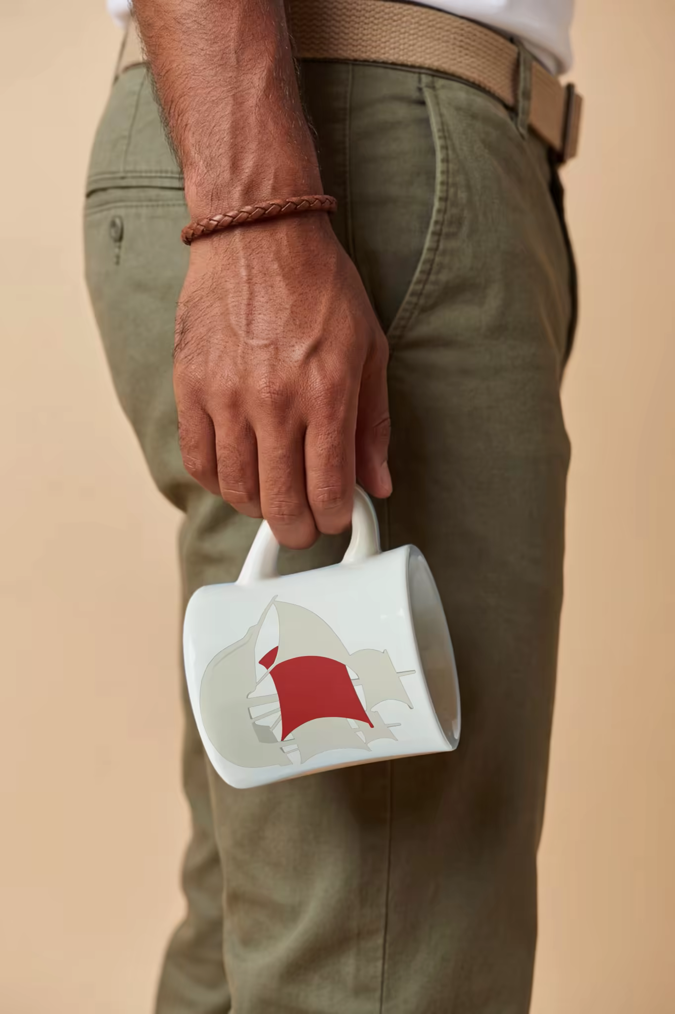 Coffee Mug Mockup Dangling From a Hand
