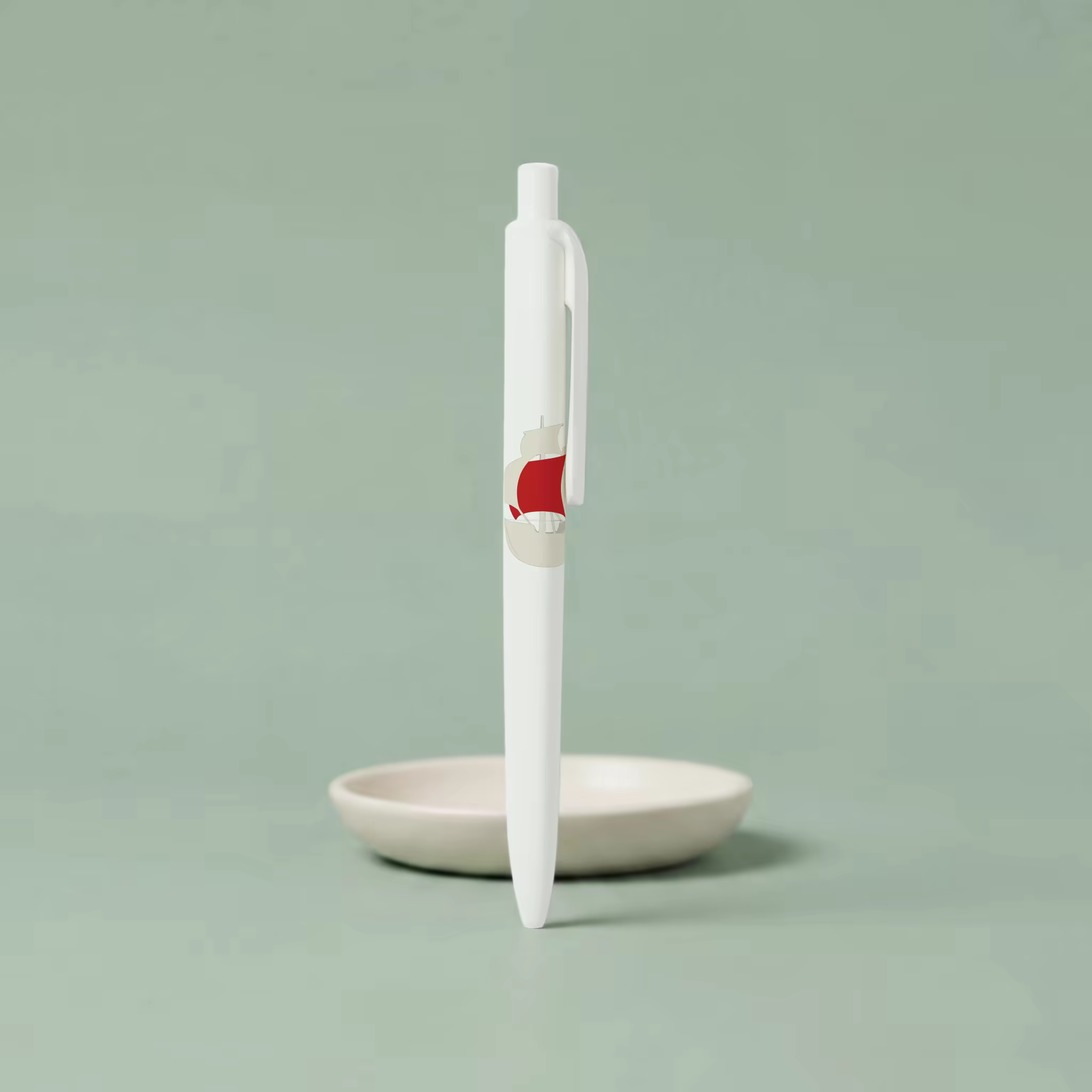 Click Pen Mockup Upright on a Ceramic Dish