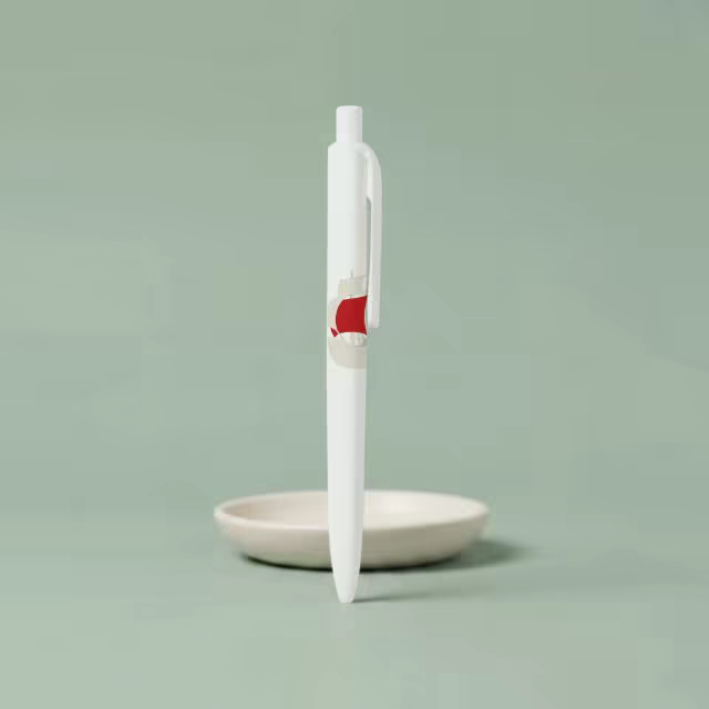 Click Pen Mockup Upright on a Ceramic Dish