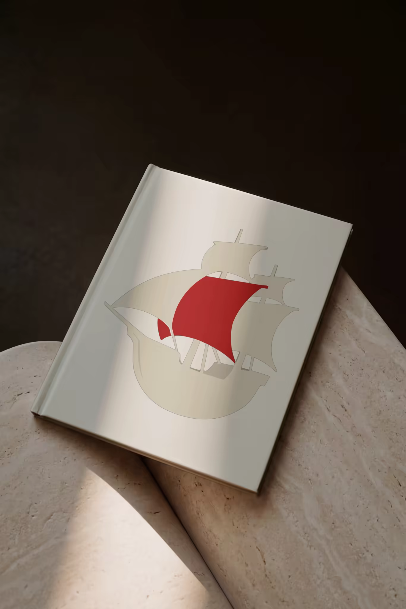 Hardcover Book Mockup on a Stone Ledge