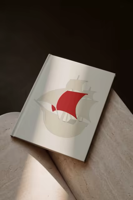 Hardcover Book Mockup on a Stone Ledge