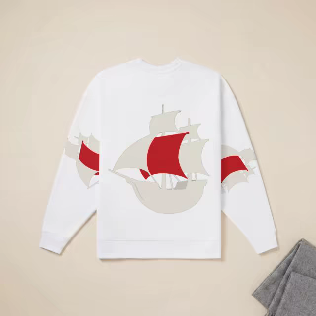 Crewneck Sweatshirt Mockup Flat on Cream