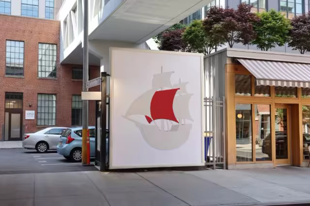 Street Billboard Mockup on a City Corner