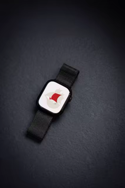 Smartwatch Mockup on a Dark Slate Surface