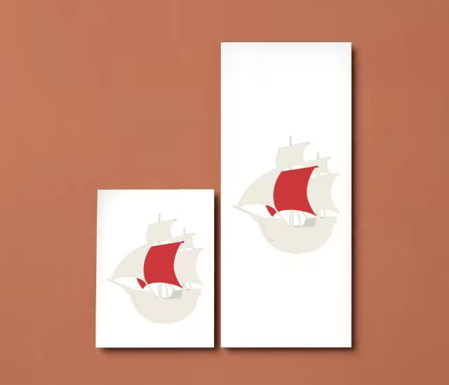 Stationery Card Mockup Set on Terracotta