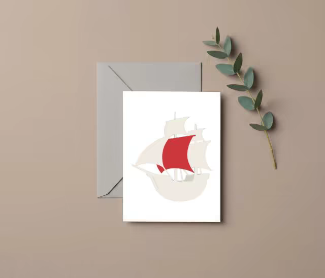 Greeting Card Mockup With a Gray Envelope