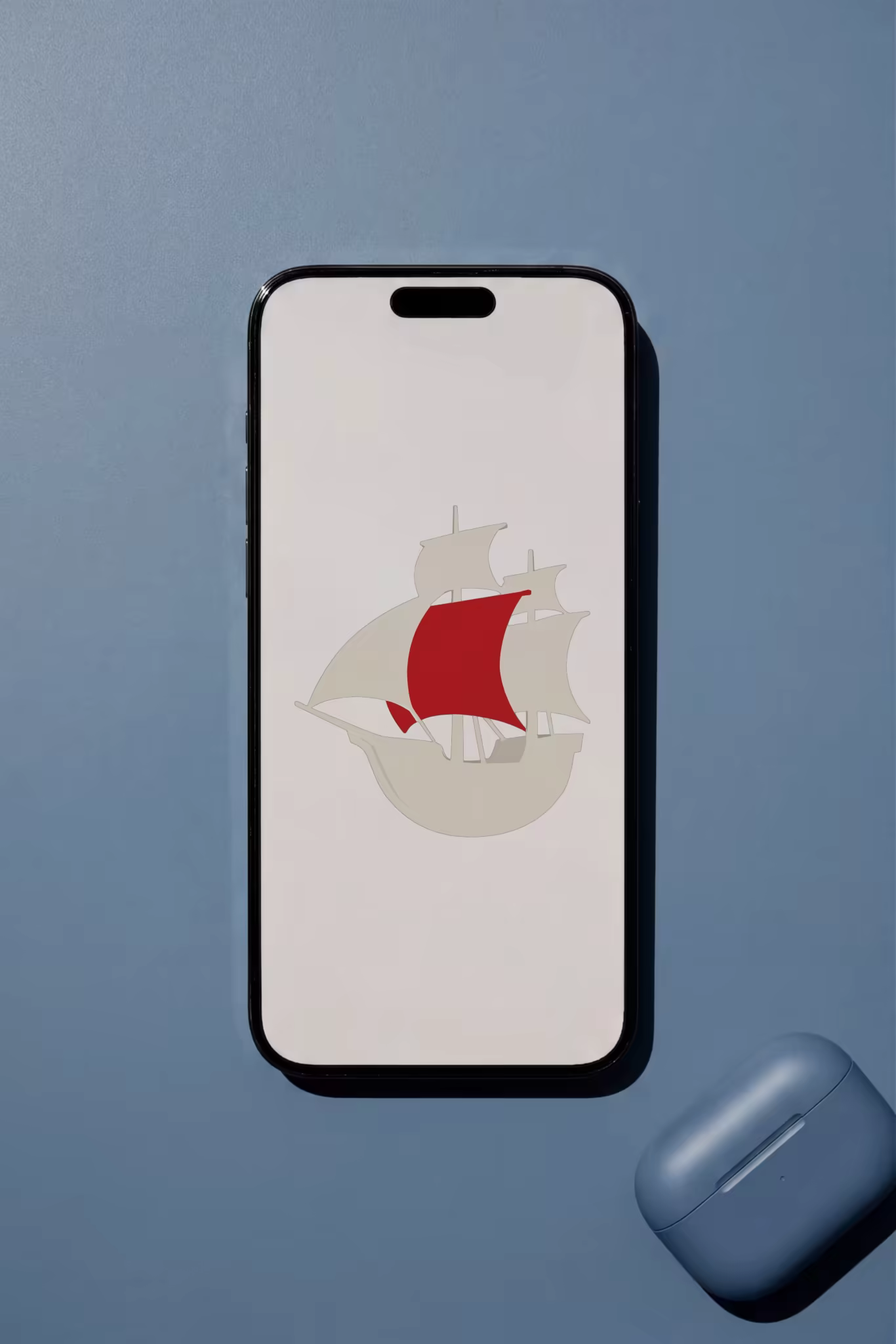 Phone Mockup Flat Lay With an Earbuds Case