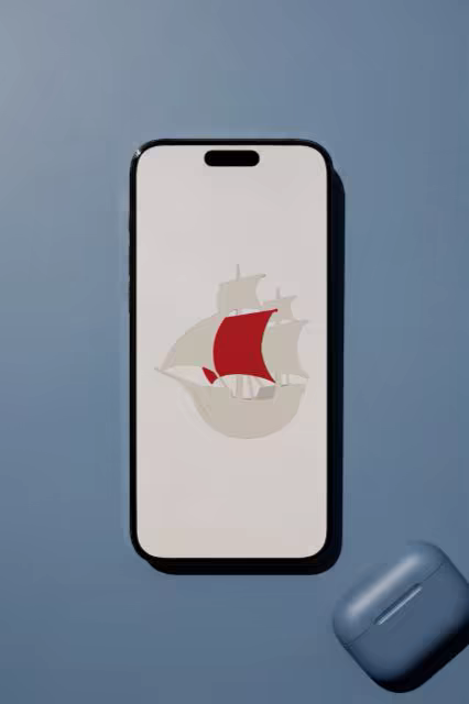 Phone Mockup Flat Lay With an Earbuds Case