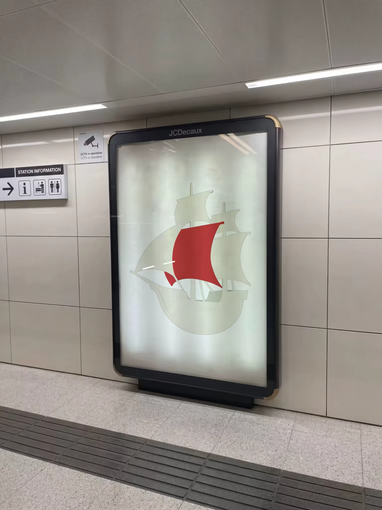 Backlit Poster Mockup in a Subway Station