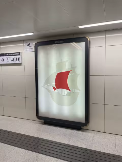 Backlit Poster Mockup in a Subway Station