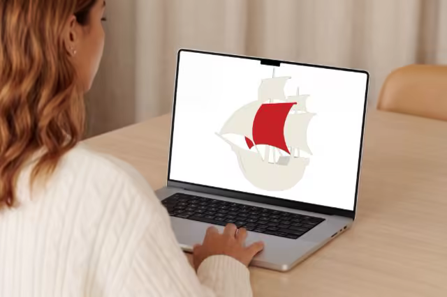 Laptop Mockup on a Wooden Dining Table