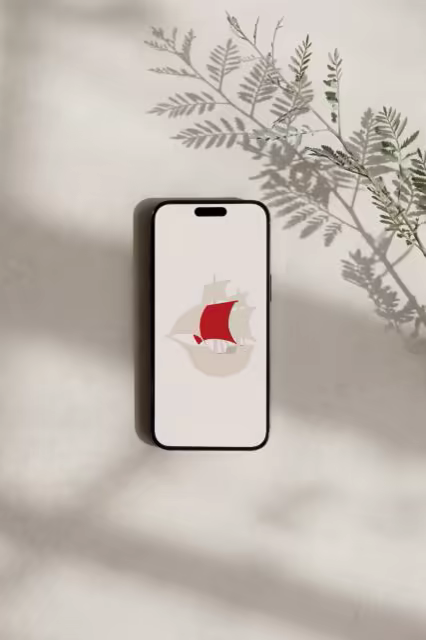 Phone Mockup on Plaster With Fern Shadows
