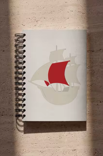 Spiral Notebook Mockup on Travertine Stone
