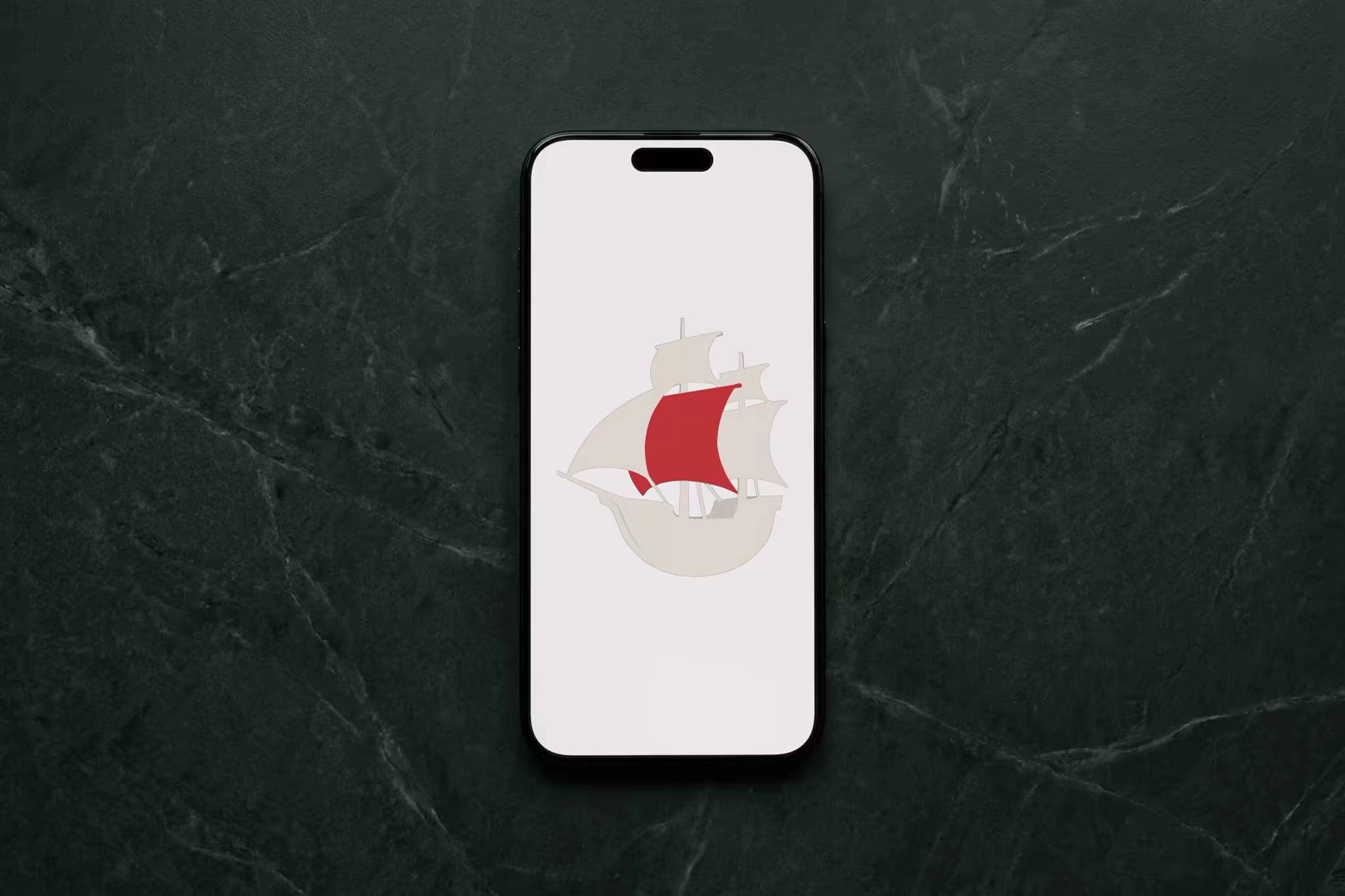 Smartphone Mockup on Dark Green Marble