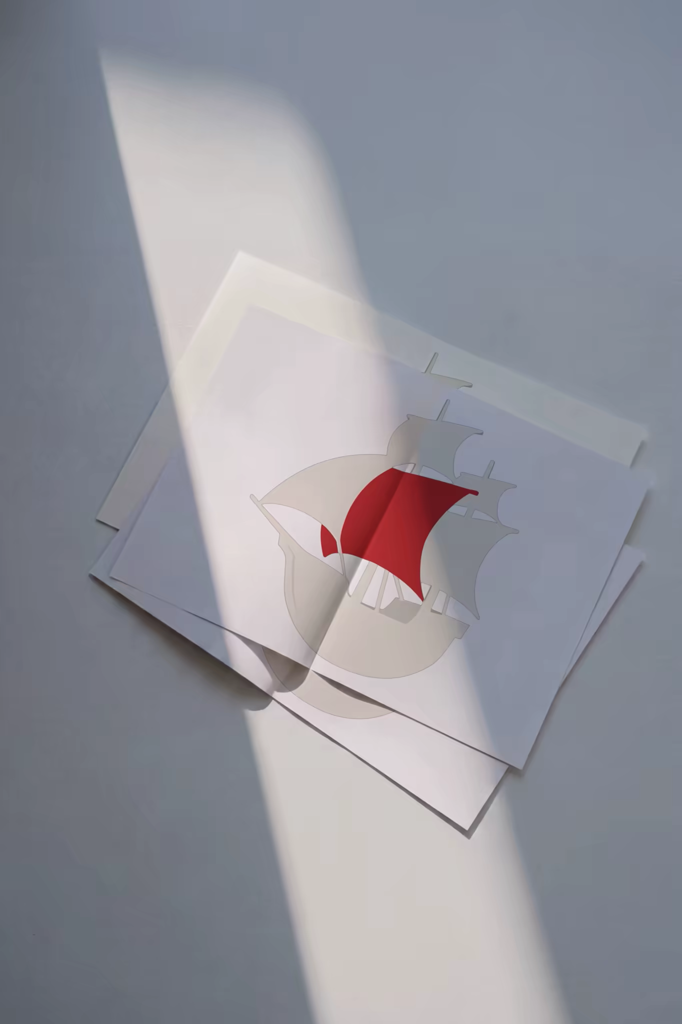 Open Booklet Mockup in a Sharp Beam of Light