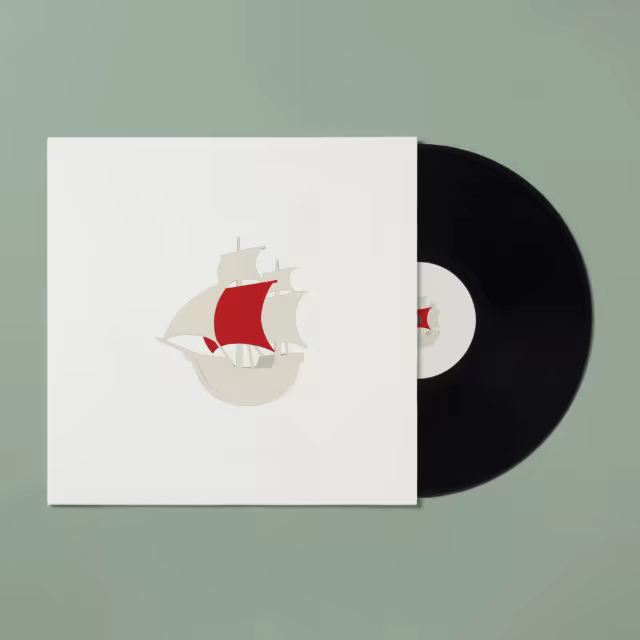 Vinyl Record Sleeve Mockup on a Sage Backdrop