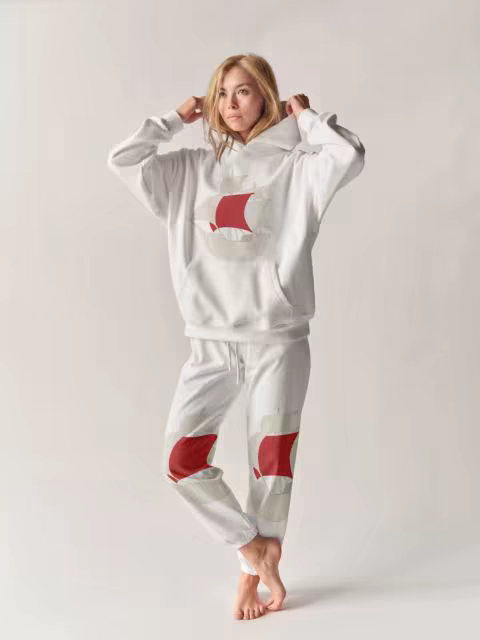 Hoodie and Sweatpants Mockup in a White Studio