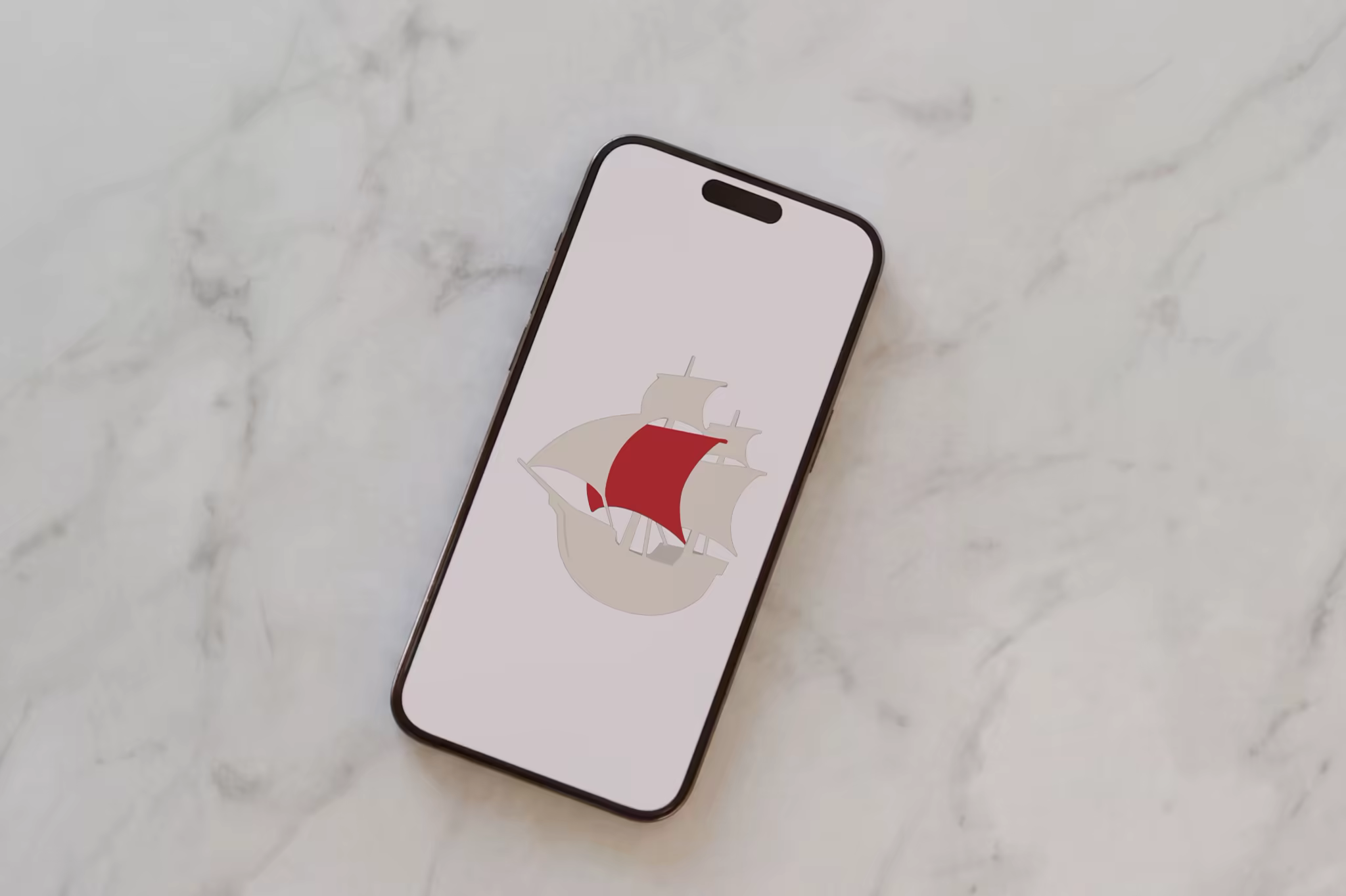 Phone Mockup on Veined White Marble