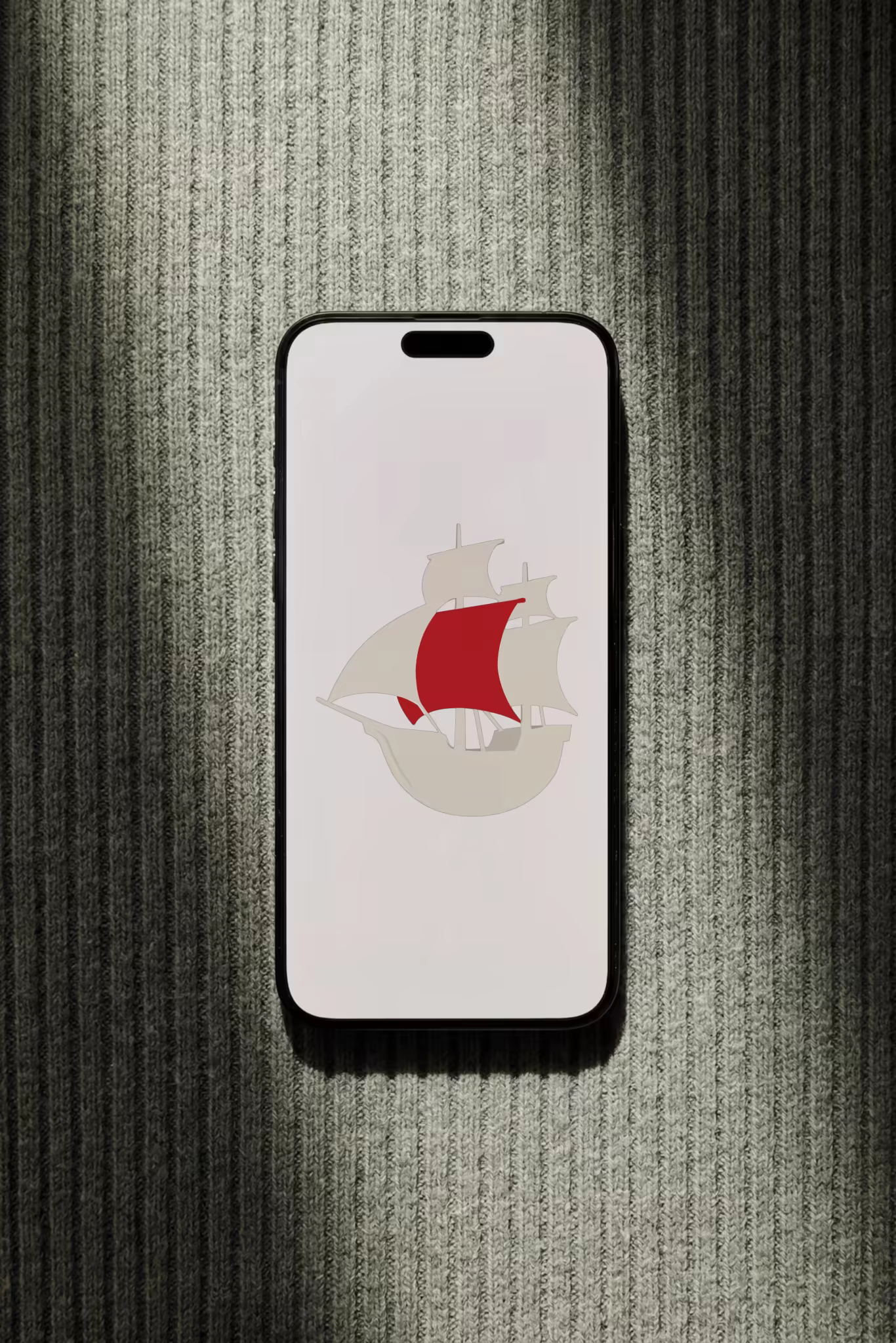 Phone Mockup on Ribbed Grey Fabric