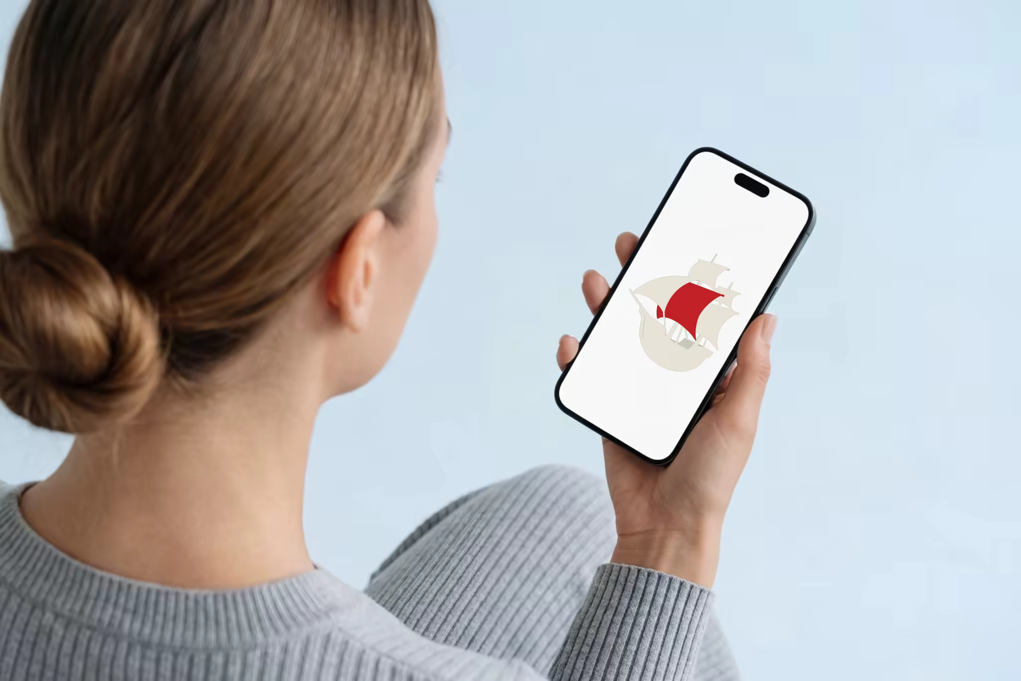Handheld Phone Mockup With an Over Shoulder View