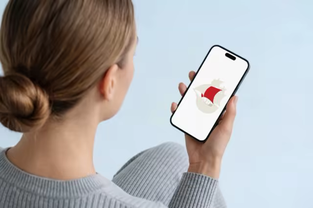 Handheld Phone Mockup With an Over Shoulder View