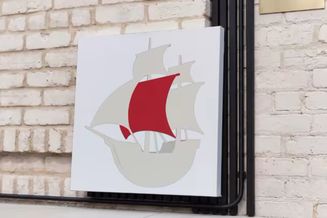 Square Canvas Print Mockup on Whitewashed Brick