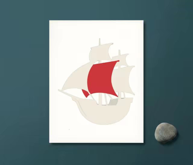 Art Print Card Mockup on a Deep Teal Backdrop